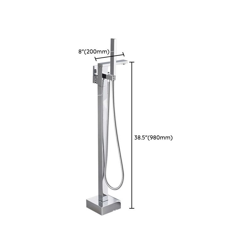 Floor Mounted Freestanding Tub Filler Single Handle Metal Freestanding Faucet