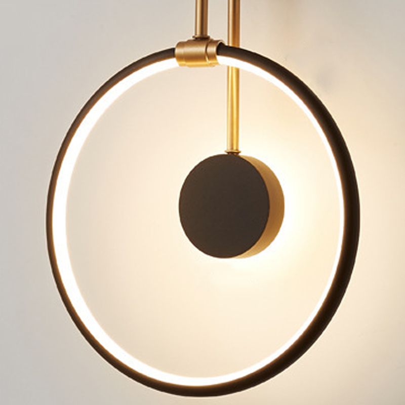 Metal Round Wall Mounted Lamps Modern Style 1 Light Wall Lighting Fixtures