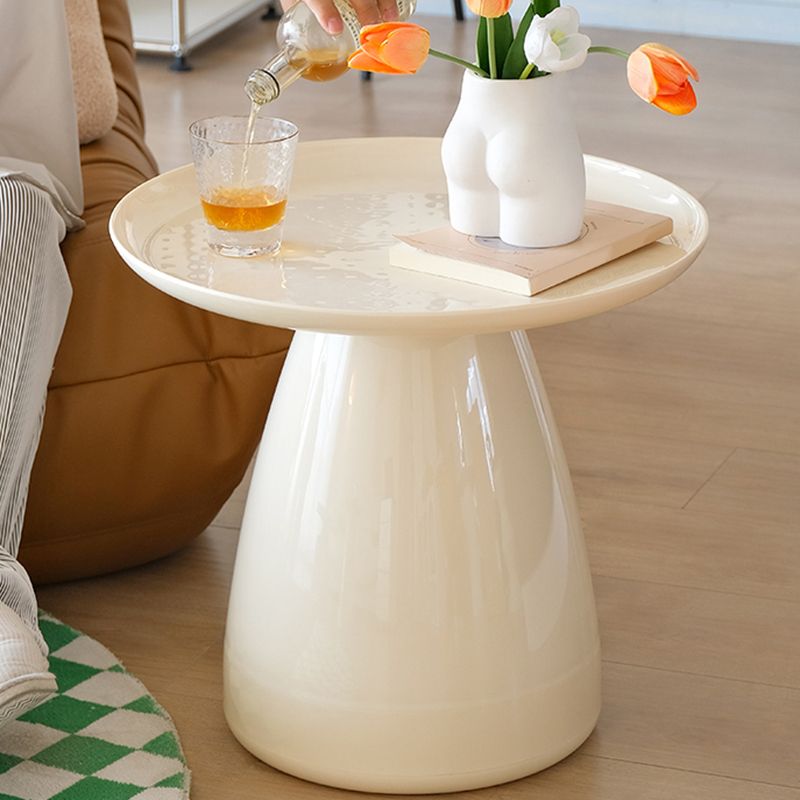 Pedestal End Table Plastic Round Side Sofa Side Accent Table with Tray Top
