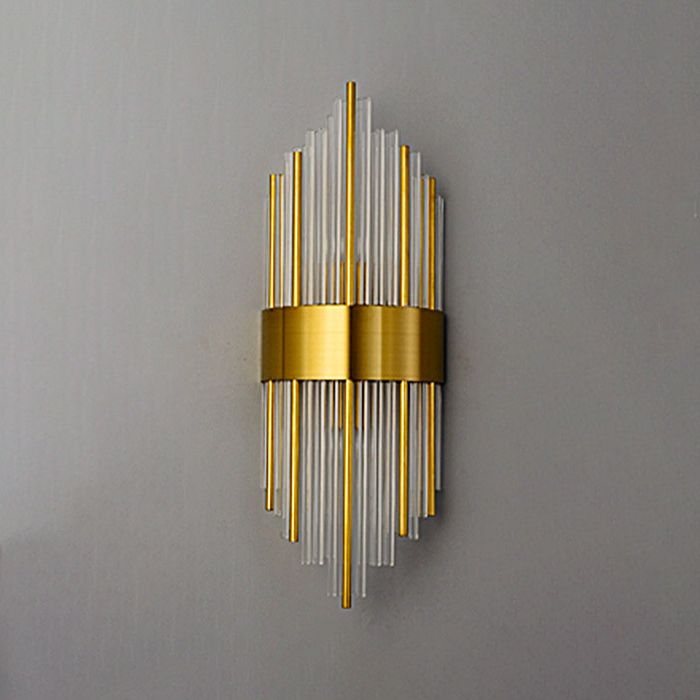 2 lichten Crystal Flush Mount Wall Sconce in zwart/gouden postmodern sconce licht