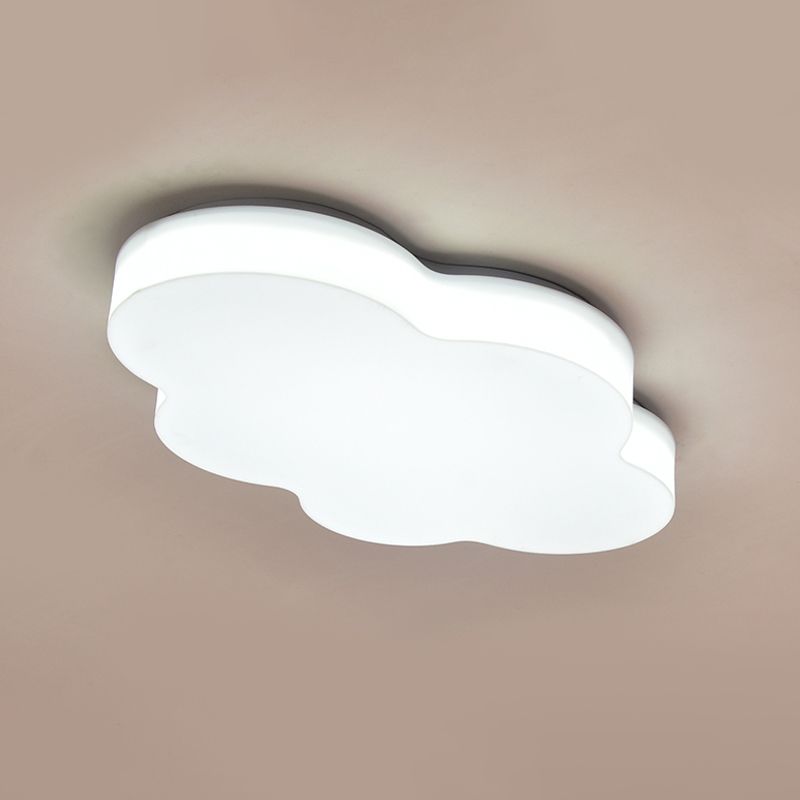 Acrylic Cloud-Shape Ceiling Mounted Fixture Cartoon LED Flushmount Lighting in White/Red/Yellow for Kids Room