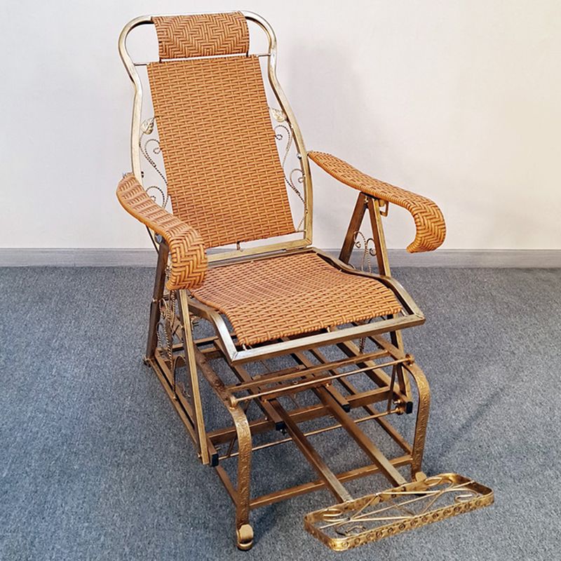 Modern Rattan Chair Solid  Color Rocker Chair with Metal Legs