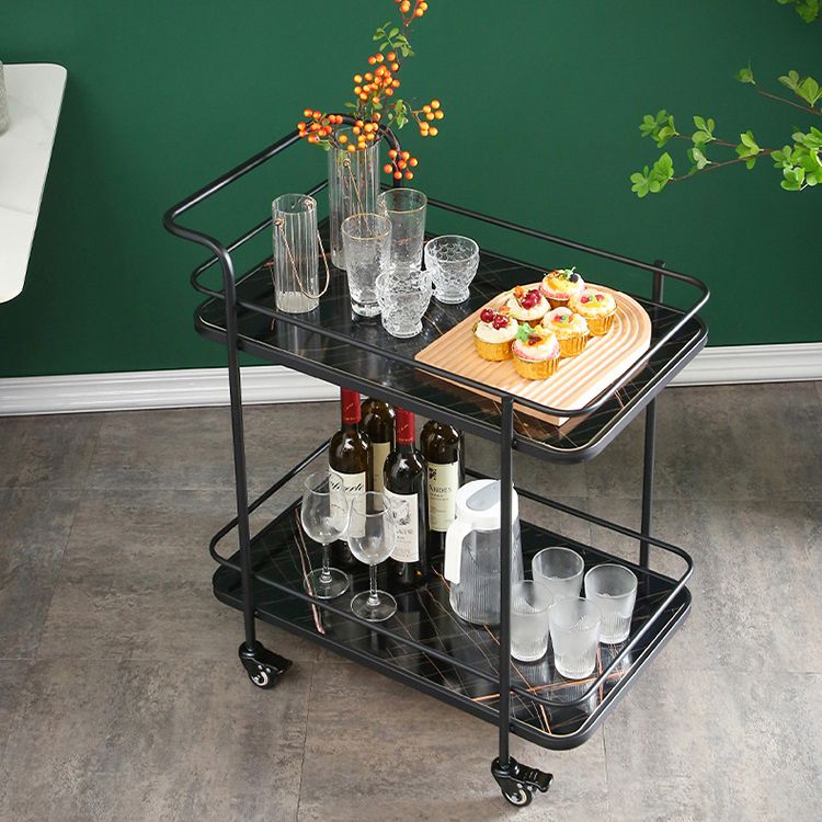 31.50" High Rolling Contemporary Prep Table Wooden Prep Table