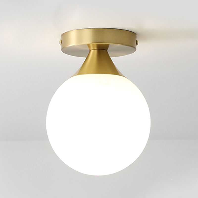 Plafonnier sphérique de style contemporain, luminaire monté au plafond pour allée en verre