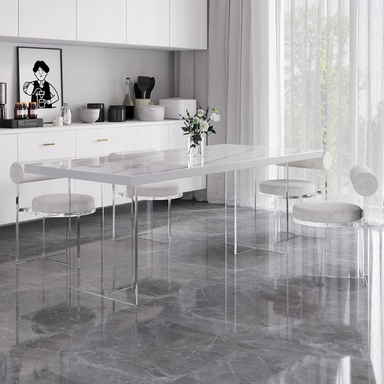 Modern 1/4/5/7 Pieces Dining Table Rectangle Stone Furniture in White