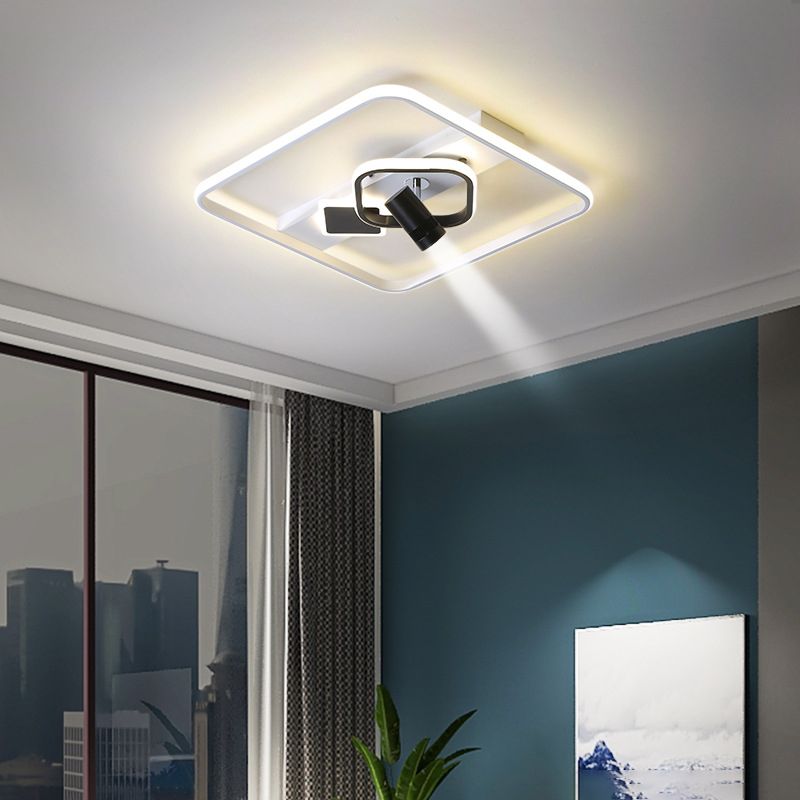 Projecteur de plafond affleurant pour salon, cadre en aluminium, luminaire sur rail LED