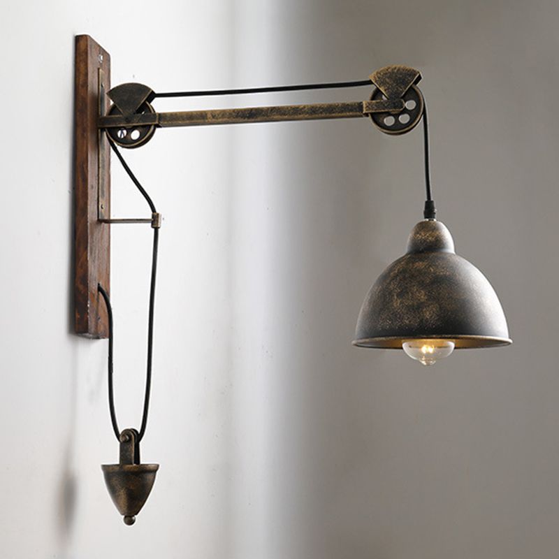 Retro Industrial Style Dome Shade Wall Mounted Lights Metallic Wall Mounted Lamp for Bar