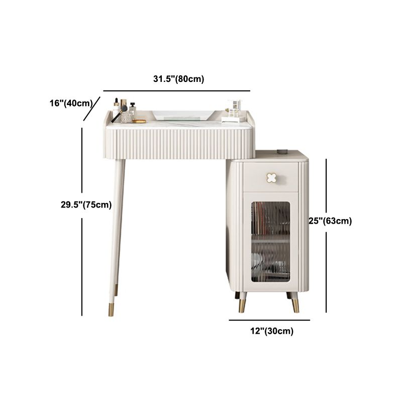 Contemporary Vanity Dressing Table Slate Top Vanity Makeup Table Set