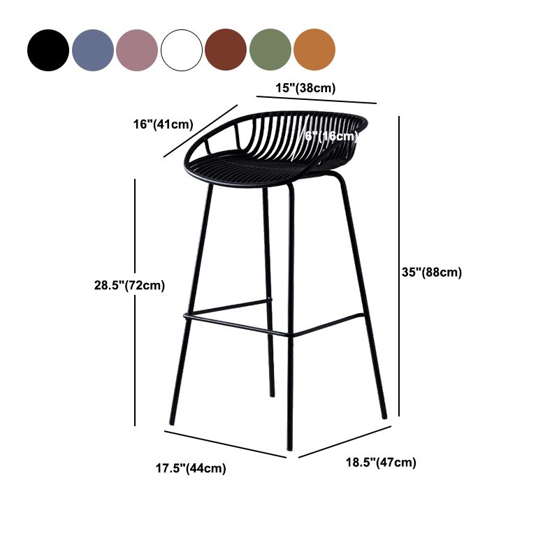 Industrial Metal Stool Metal Low Back Counter Stool in Matte Finish for Indoor