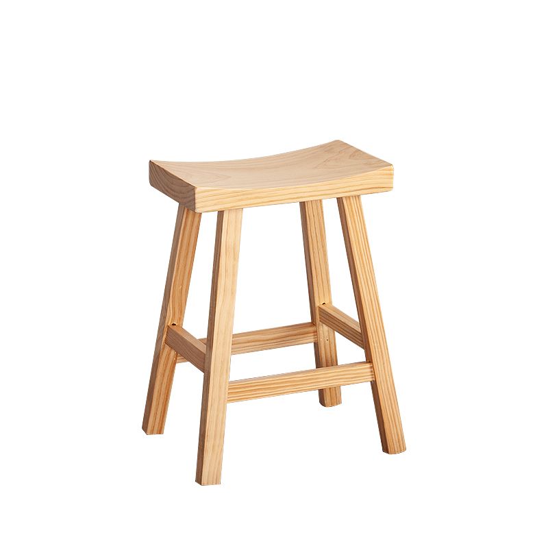 Zeitgenössischer klappbarer Barhocker aus massivem Holz für den Innenbereich mit Holzsitz und Fußstütze