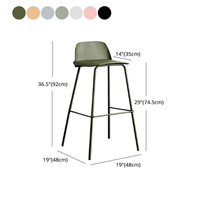 Scandinavian Footrest Metal Barstool Matte Finish Coffee Shop Stool