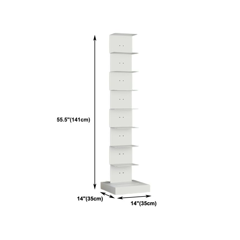 Modern Steel Bookcase, White, Geometric Bookshelf for Any Room