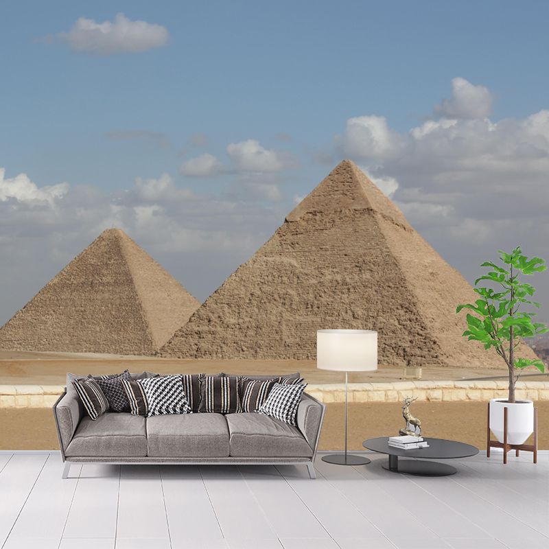 Egypt Giza Pyramid Group Mural Contemporary Mildew Resistant Hallway Wall Decor