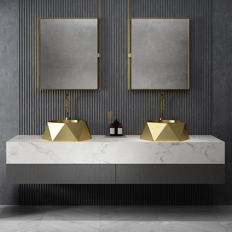 Modern Vessel Sink Metal Specialty with Pop-Up Drain Vessel Lavatory Sink