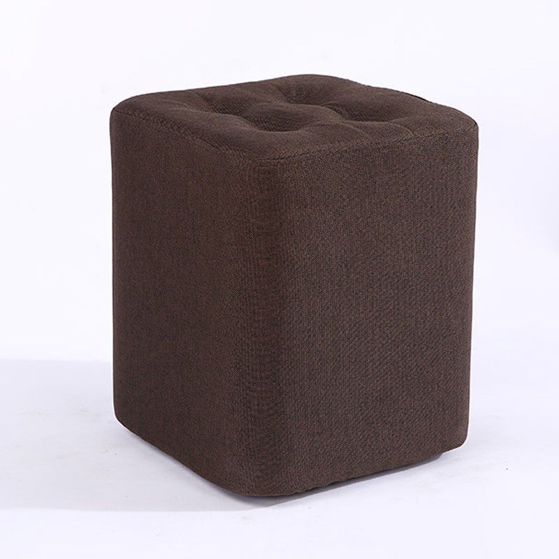 Contemporary Linen Upholstered Ottoman Rectangle/Square Shape Pouf