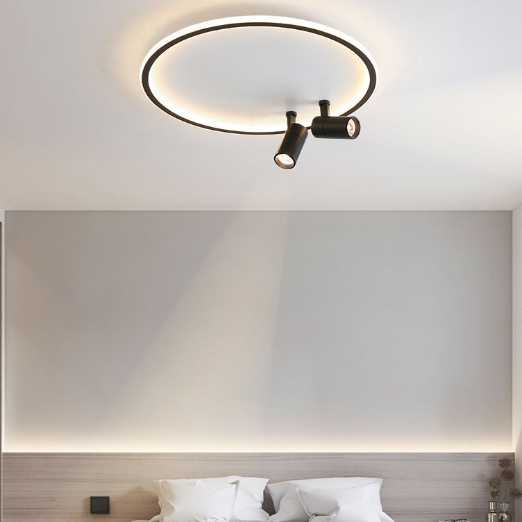 Eenvoud-Stijl Cirkel Flush Mount Verlichting Metaal LED Slaapkamer Plafond Licht Profiel