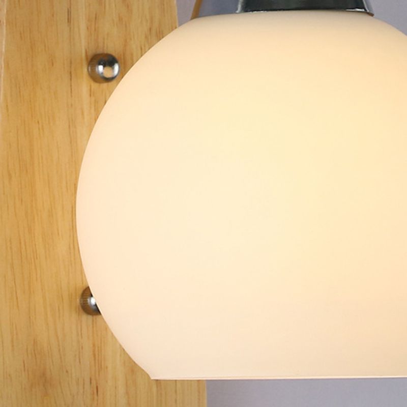Moderner Stil Geometrisch geformte Wandlampe Holz 1 Lichtwandbeleuchtung Armaturen