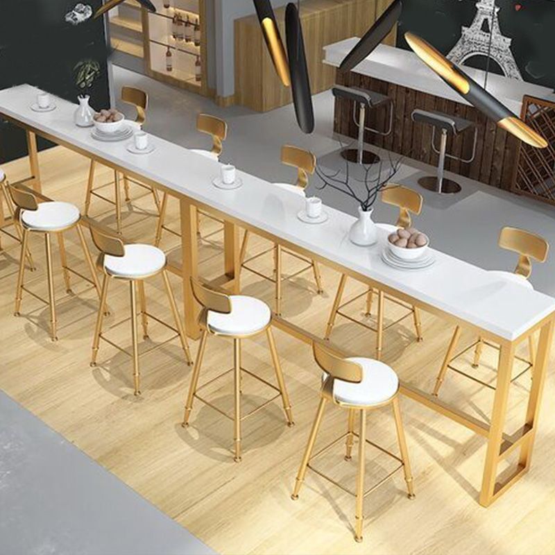 Glam Pub Height Dining Table Solid Wood Top Pub Table for Living Room