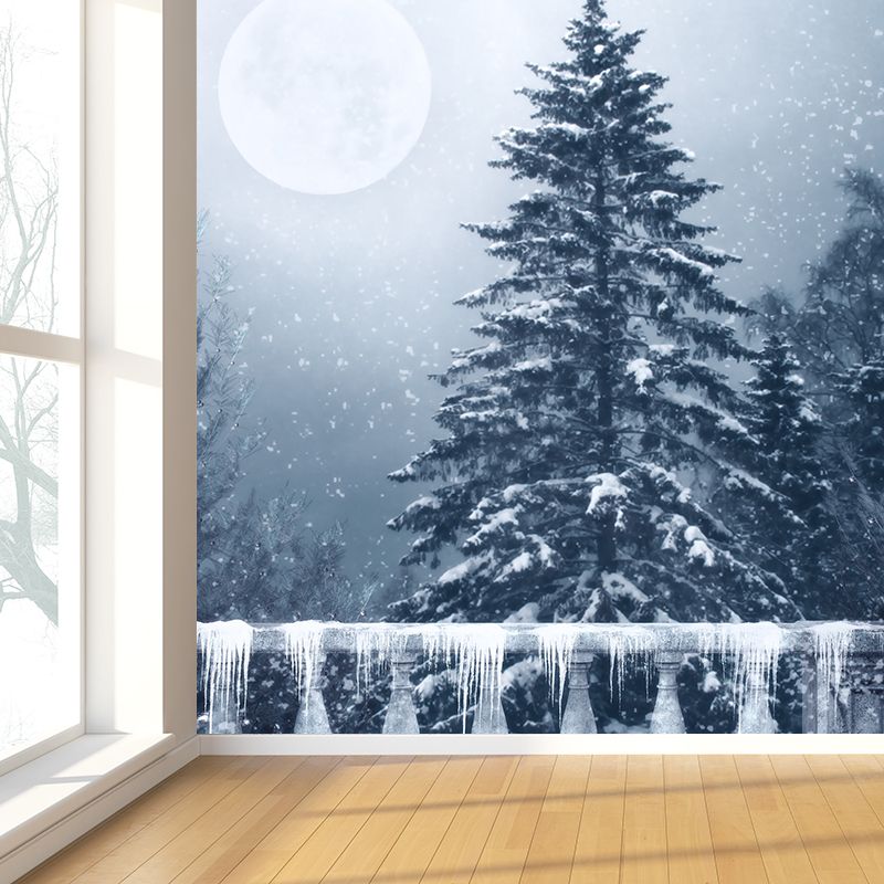 White Balcony and Moon Mural Decal Moistureproofing Modern Bedroom Wall Covering