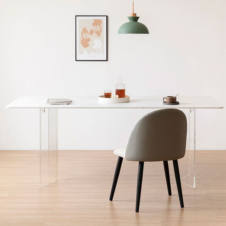 Modern 1/2/5 Pieces Dining Set  Acrylic Base Double Pedestal Dinette Set