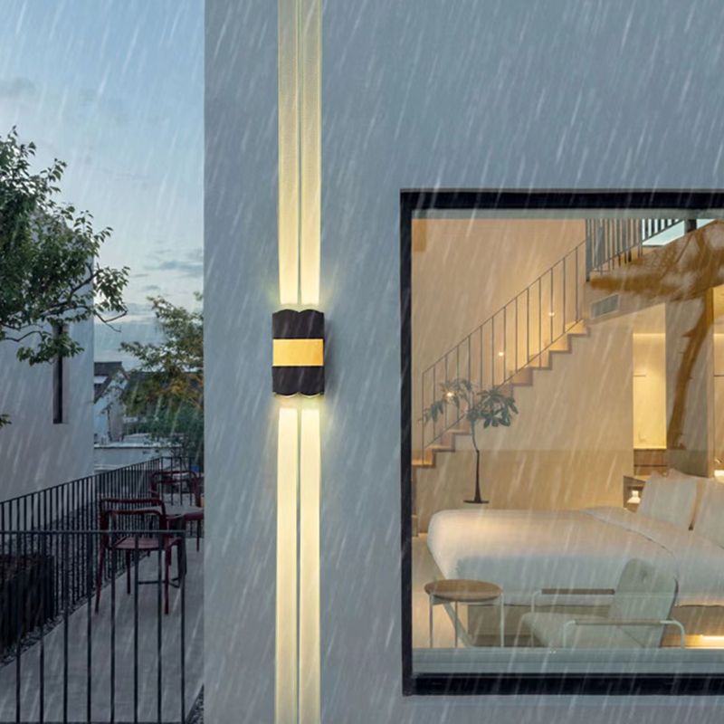 Modern Style Wall Lamp Metal 4 Lights Sconces in Black for Outdoor