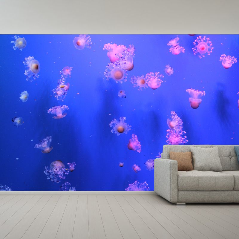 Blue Seabed Mural Wallpaper Wall Covering Mildew Resistant for Sleeping Room