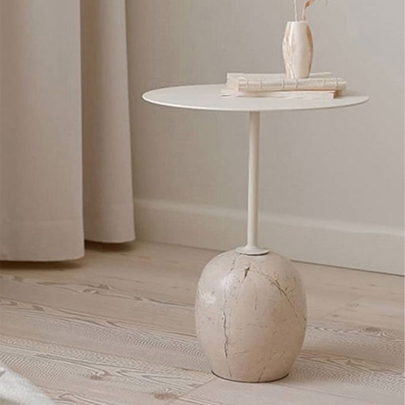 Pedestal Round Side Table Mid-Century Metal Sofa Corner Table