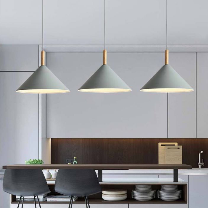 6-Color Optional Macaroon Simplicity Hanging Lamp Cone Shade Nordic Style Lighting Pendant for Dining Room