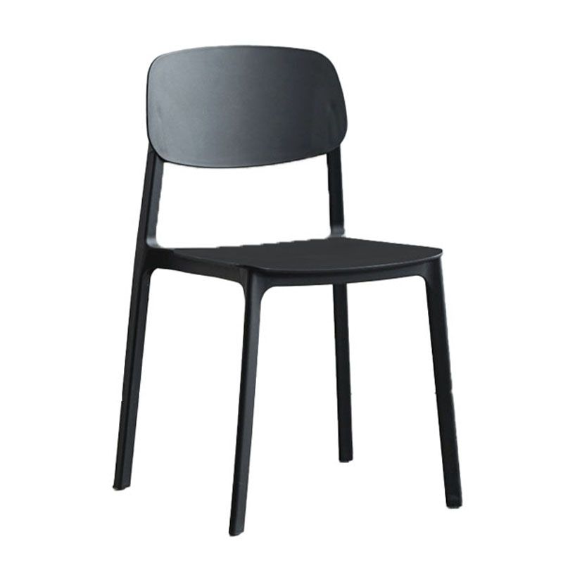 Silla lateral de comedor con respaldo abierto contemporáneo, sillas sin brazos de comedor de plástico para el hogar