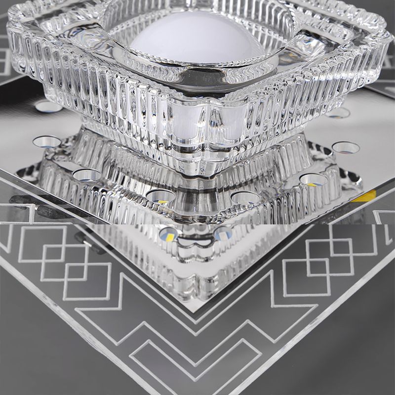 Plafonnier LED en cristal de style moderne, plafonnier encastré avec trou de 2 à 4 pouces de diamètre