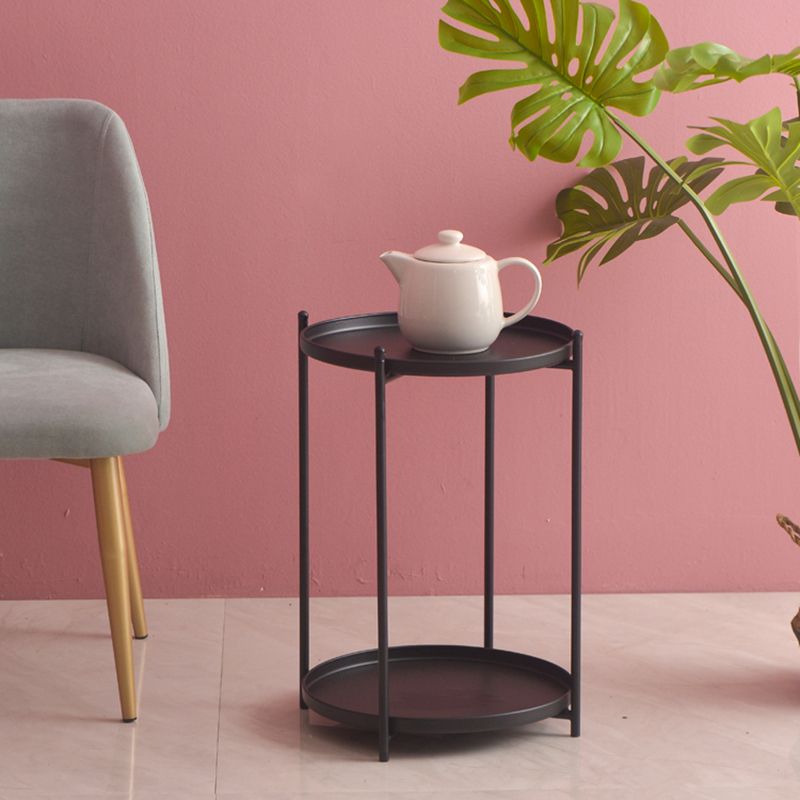 Mid-Century Round Tray Top Side End Table 4 Legs Side Side Table