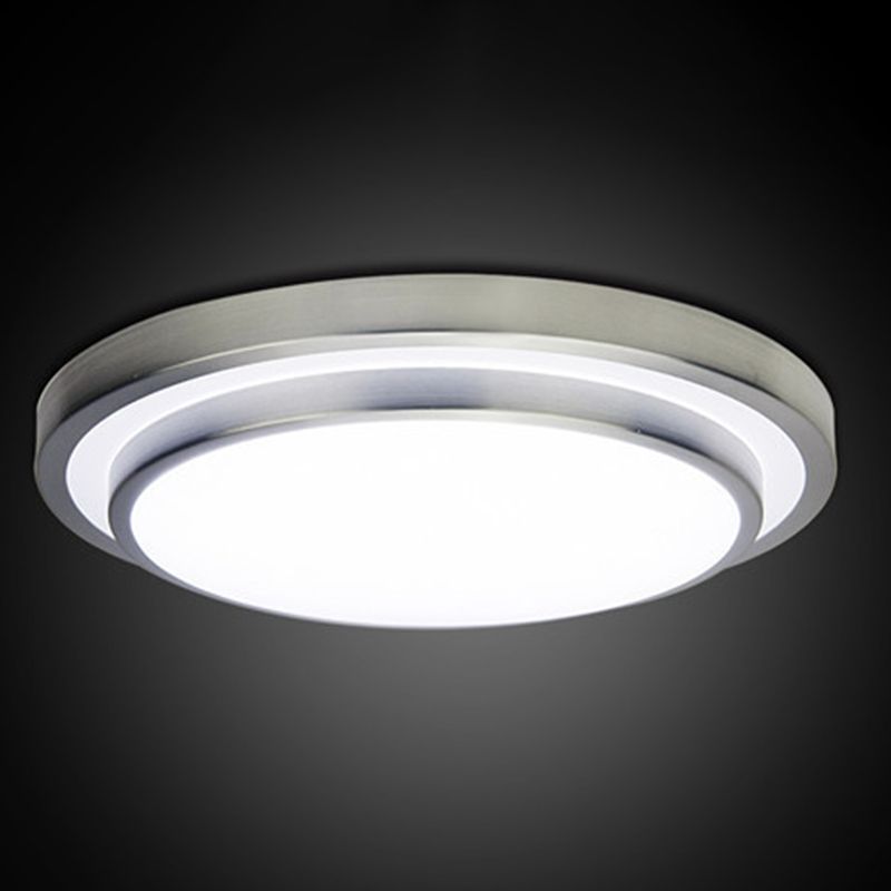 Luces de techo de montaje en superficie LED circulares de estilo moderno Luz de techo empotrada de aluminio en plata