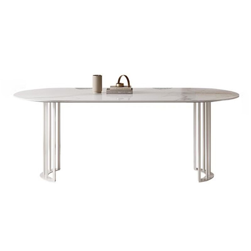 Sintered Stone Top Modern Table for Restaurant Dining Table with Double Pedestal Base