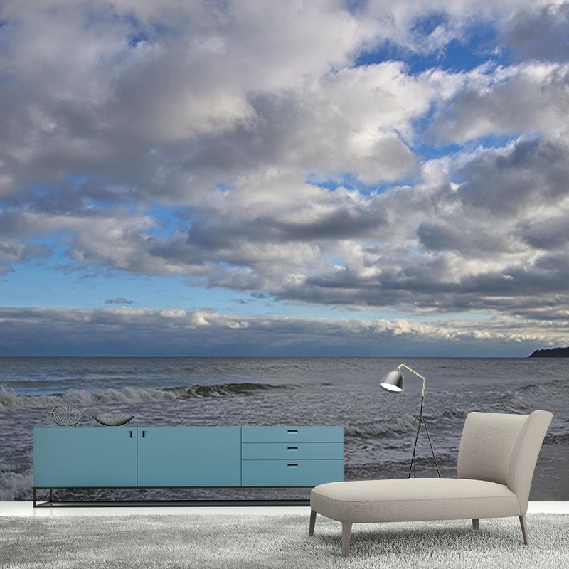 Customized Sea Mural Wall Decor Eco-friendly Wallpaper for Sitting Room