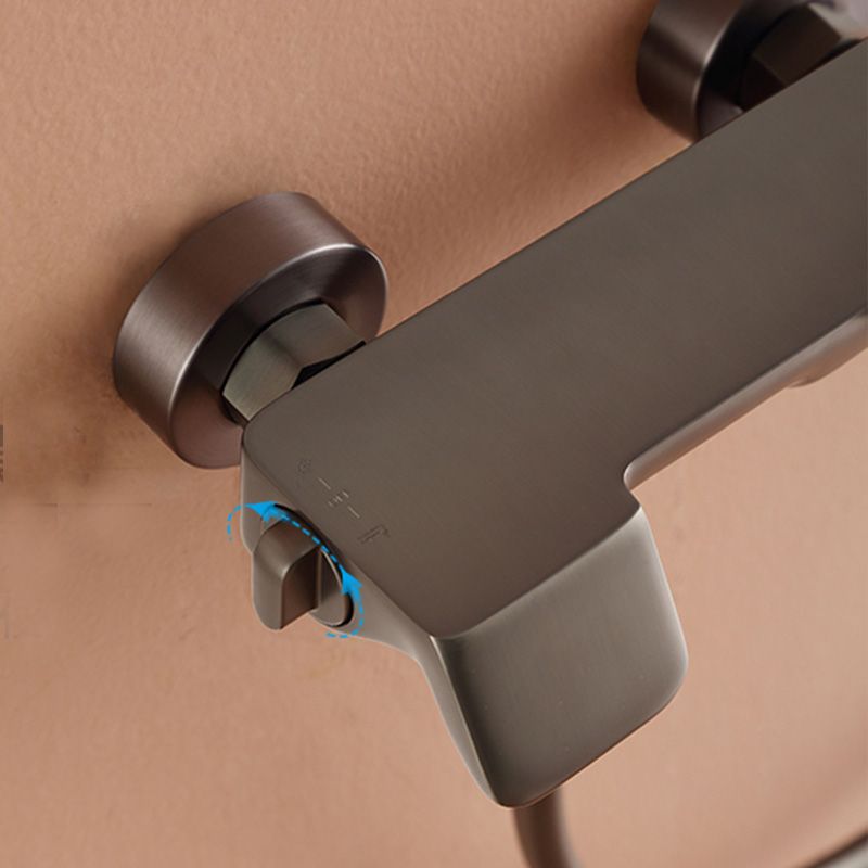 Modern Shower Set Solid Color Wall Mounted Slide Bar Included Shower Combo