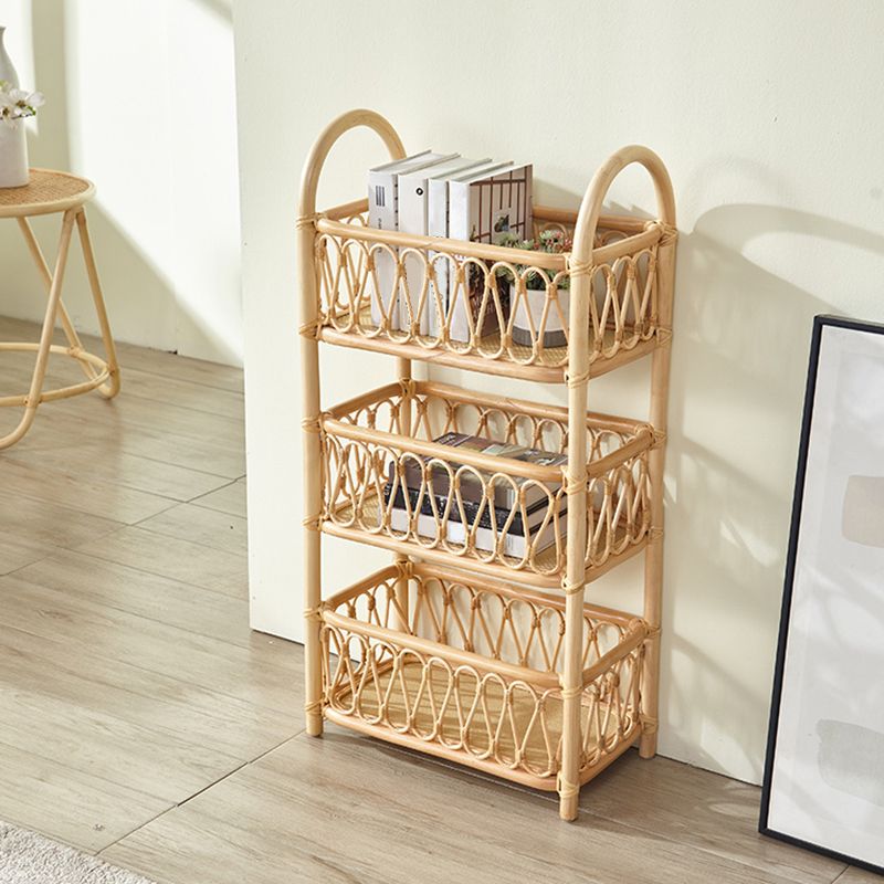 Contemporary Bamboo Bookcase Home Standard Bookshelf in Natural