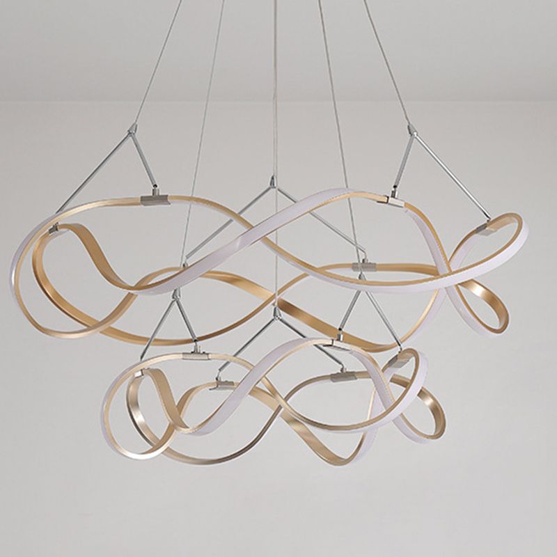 Multi Lights Aluminum Chandelier Lighting Fixtures Modern Style Multi-Tier Pendant Light