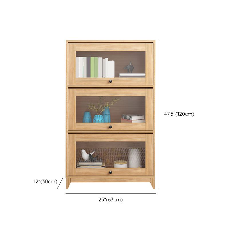 Natural Standard Bookshelf Wooden Modern Closed Back Bookcase