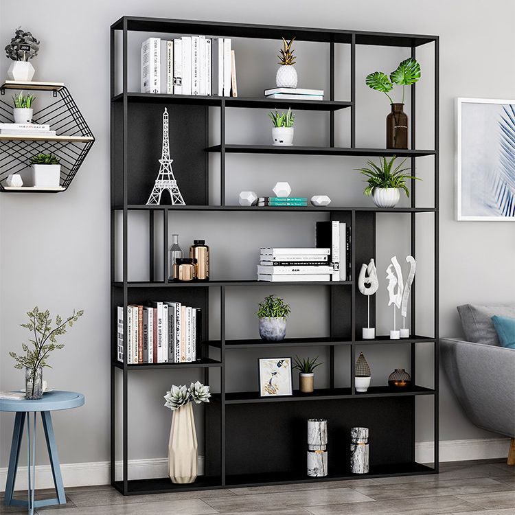 Metal Etagere Bookcase Modern Open Back Bookshelf for Home Office