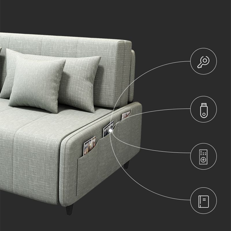 Pillow Included Convertible Sofa Armless Foldable Futon Sofa Bed