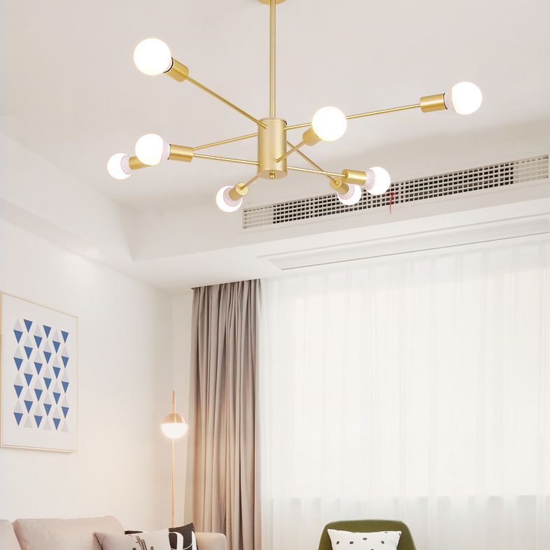 Molecular Branches Suspension Light Nordic Style Open Bulbs Metal Chandelier Light for Bedroom