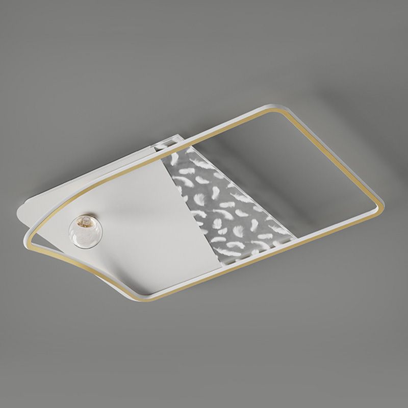 Plafonnier LED moderne et créatif en plumes, 3 lumières en fer, pour salon et chambre à coucher