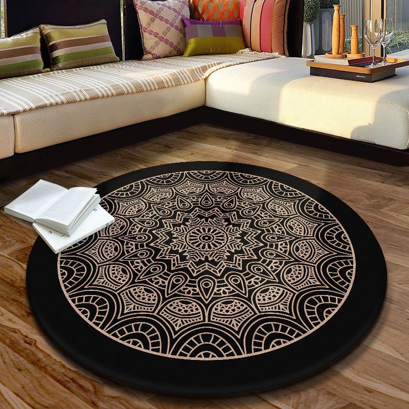 Multi Color Moroccan Rug Synthetics Blossom Patterned Carpet Anti-Slip Backing Stain Resistant Machine Washable Rug for Dining Room