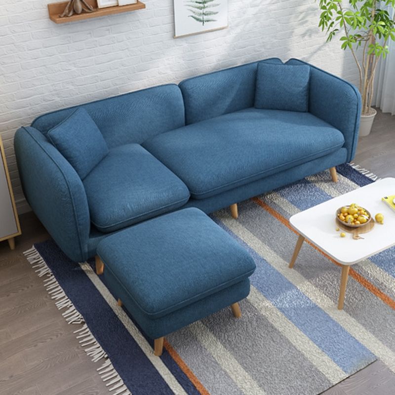 Contemporary Living Room Fabric Square Arm Cushions Standard Seating