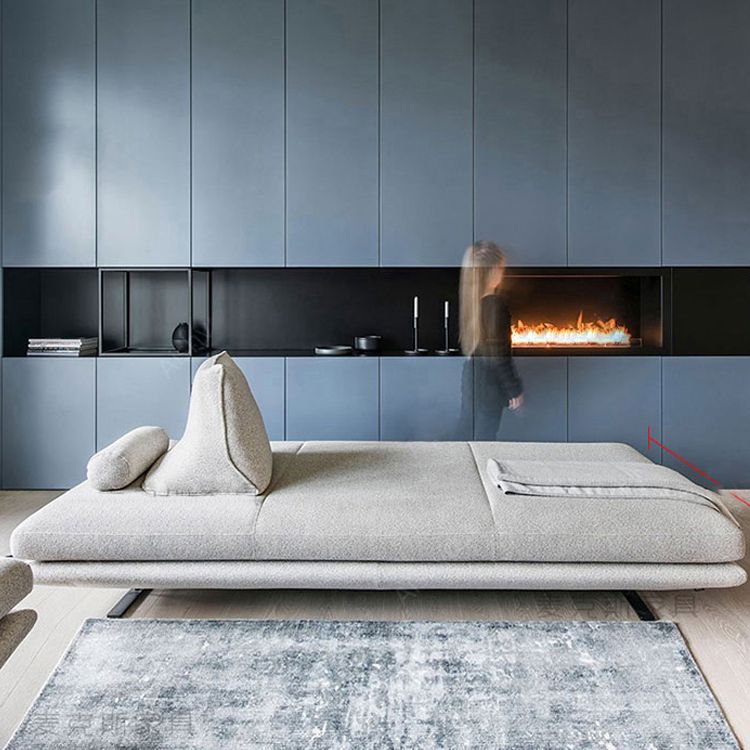 Modern Chaise Lounge Couch Cushioned Chaise Lounge with Pillow