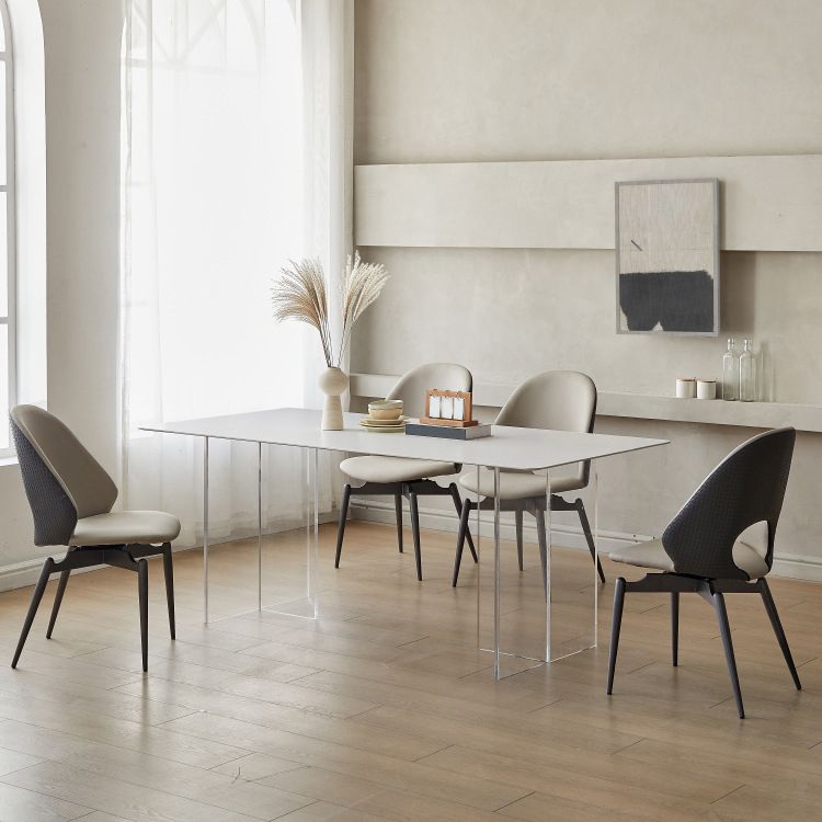 1/4/5 Pieces Modern Rectangle Dining Set Sintered Stone Top Dinette Table Set