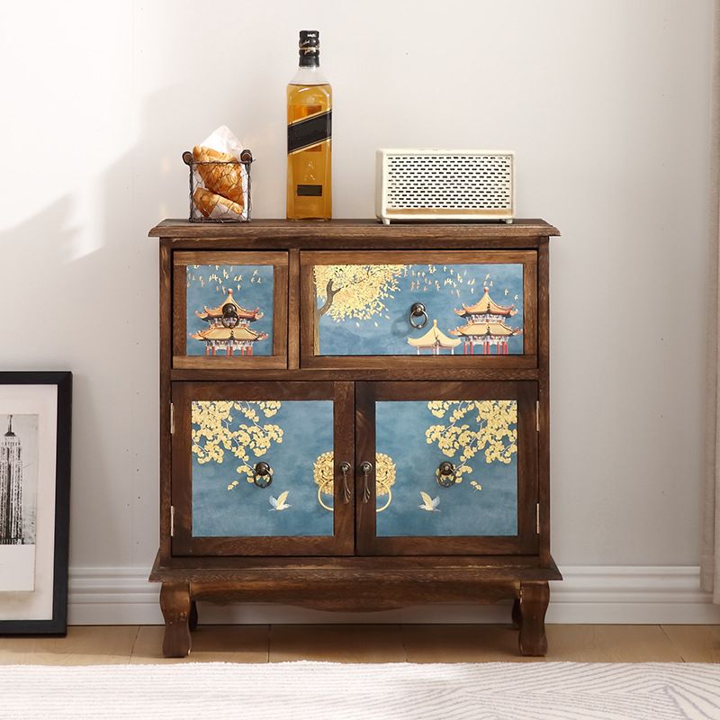 Traditional Solid Wood Bedroom Storage Chest Vertical Chest with Drawers