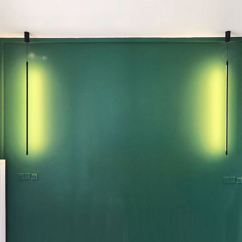 Linear Shape Hanging Light Modern Style Metal 1 Light Hanging Lamp for Dining Room