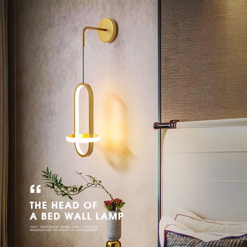 Ultramoderne ring wandbevestiging verlichting aluminium wand gemonteerd verlichtingsarmatuur voor woonkamer