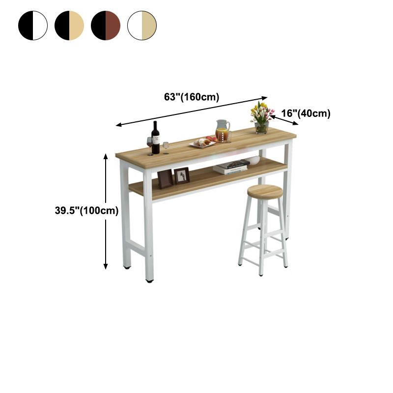Table de bar à barres de 40 pouces de style industriel avec base en métal (seule table)